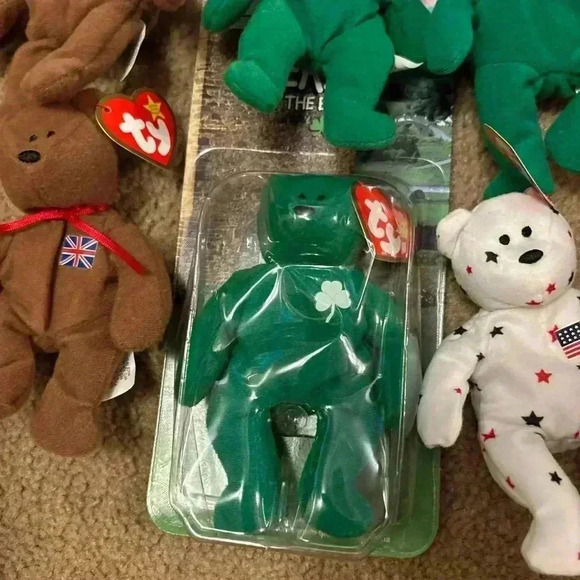 Lot Of 8 Small Beanie Babies Britannia, Erin, Maple, Glory The Bears - Picture 3 of 11